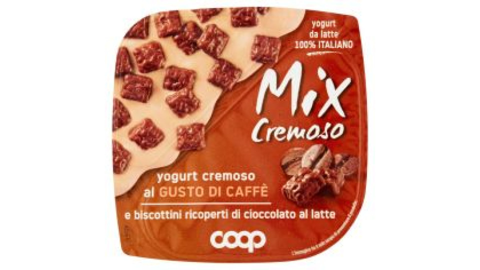 Mix Cremoso Yogurt Cremoso Al Gusto Di Caffè E Biscottini Ricoperti Di Cioccolato Al Latte 150 G