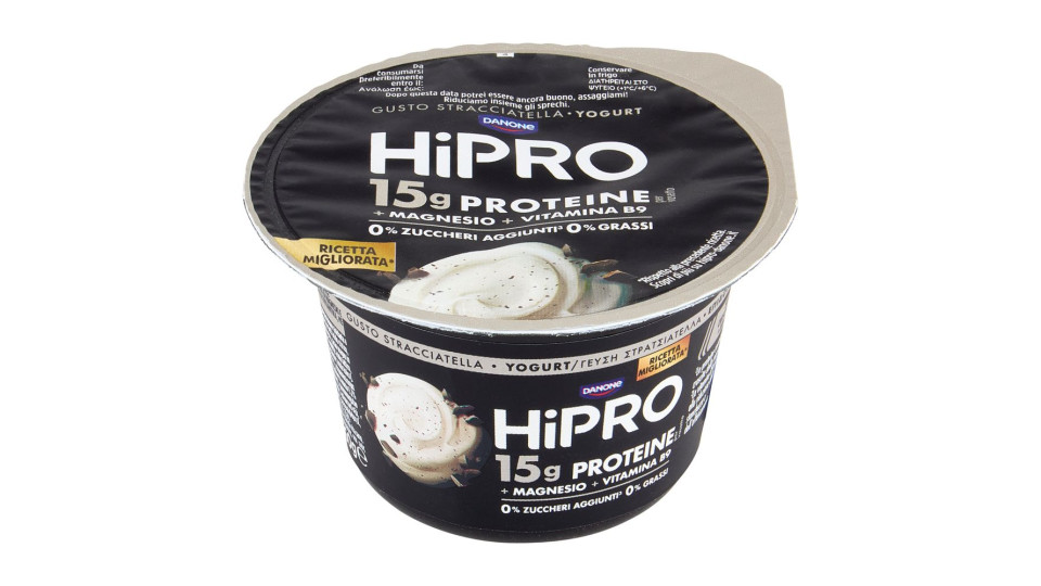 Hipro Yogurt,15g Proteine,0% Grassi,stracciatella,con Magnesio&vit B9,basso In Lattosio,160g