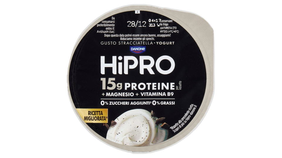 Hipro Yogurt,15g Proteine,0% Grassi,stracciatella,con Magnesio&vit B9,basso In Lattosio,160g