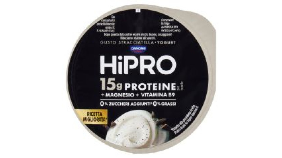 Hipro Yogurt,15g Proteine,0% Grassi,stracciatella,con Magnesio&vit B9,basso In Lattosio,160g