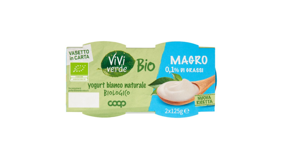 Yogurt Bianco Naturale Biologico Magro 2 X 125 G