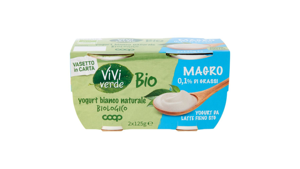 Yogurt Bianco Naturale Biologico Magro 2 X 125 G