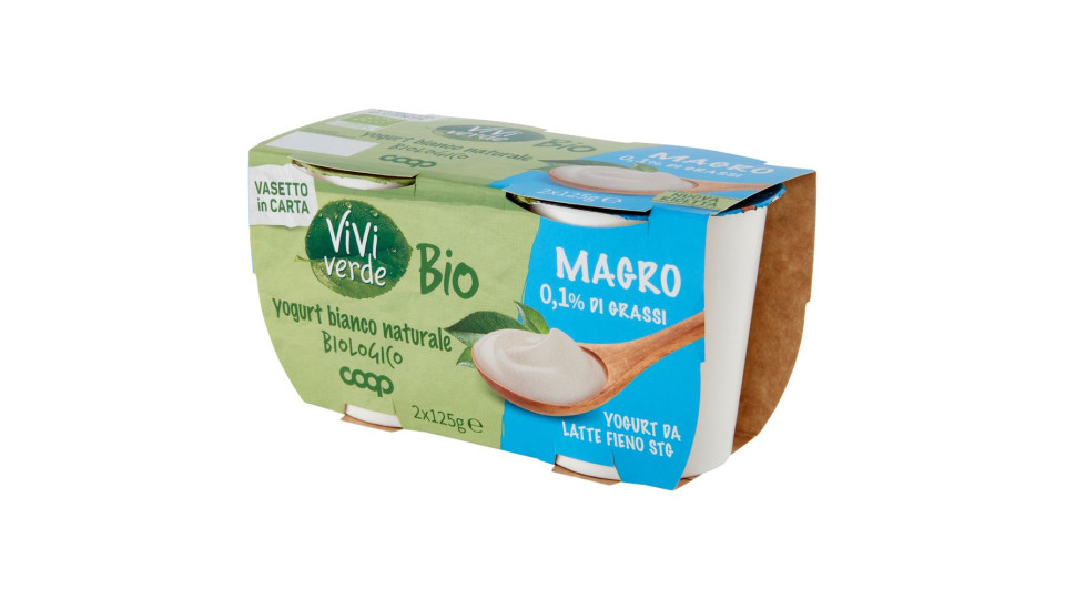 Yogurt Bianco Naturale Biologico Magro 2 X 125 G