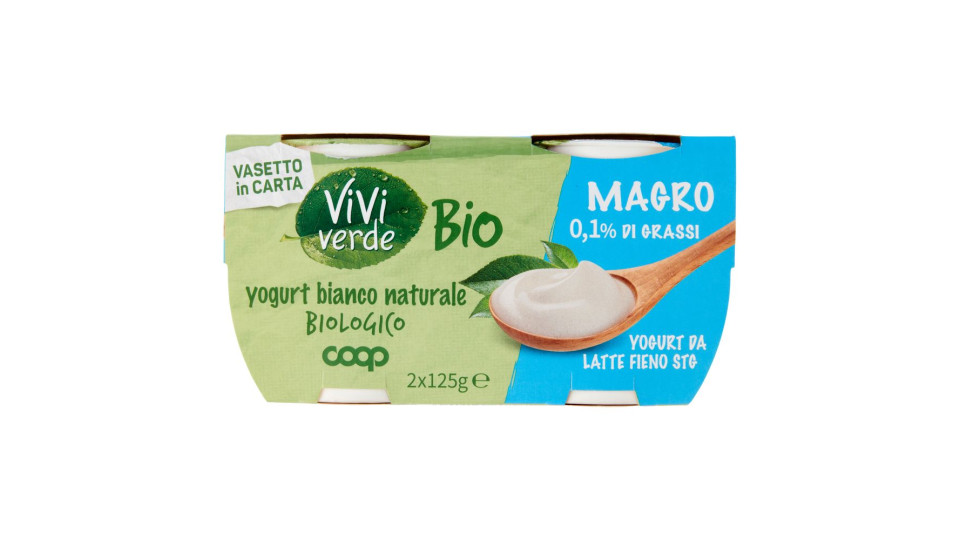 Yogurt Bianco Naturale Biologico Magro 2 X 125 G