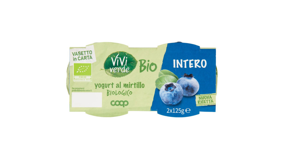 Yogurt Al Mirtillo Biologico Intero 2 X 125 G