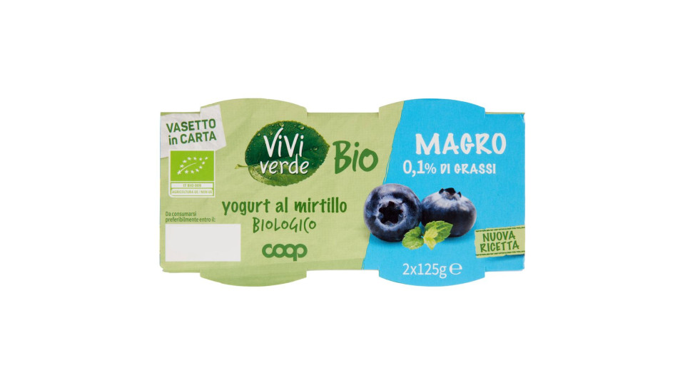 Yogurt Al Mirtillo Biologico Magro 2 X 125 G