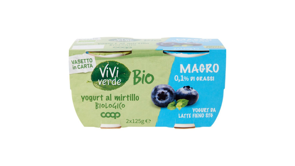 Yogurt Al Mirtillo Biologico Magro 2 X 125 G