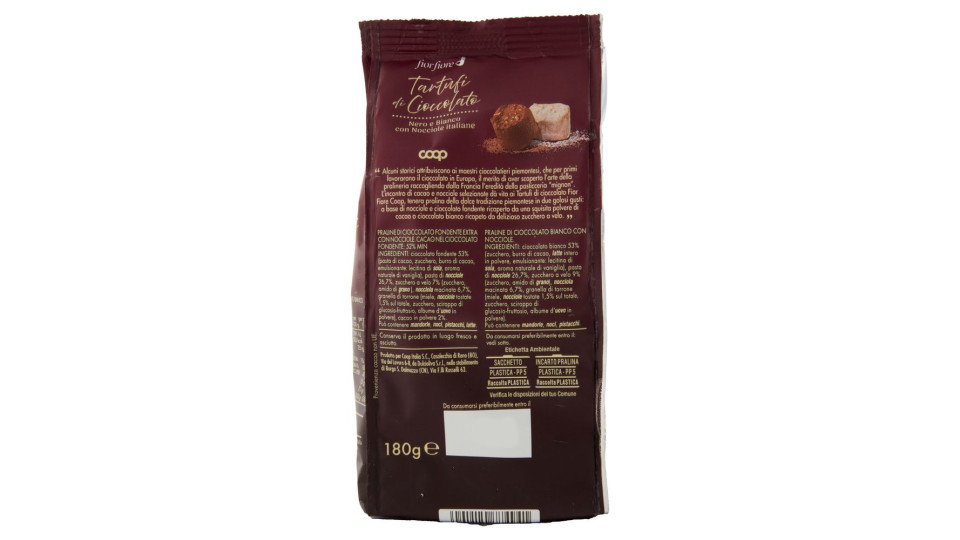 Tartufi Di Cioccolato Nero E Bianco Con Nocciole Italiane 180 G