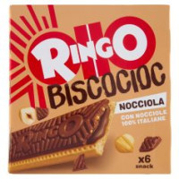 Ringo Snack Biscocioc Con Nocciole 100% Italiane E Cereali Croccanti 6 Porzioni 162g