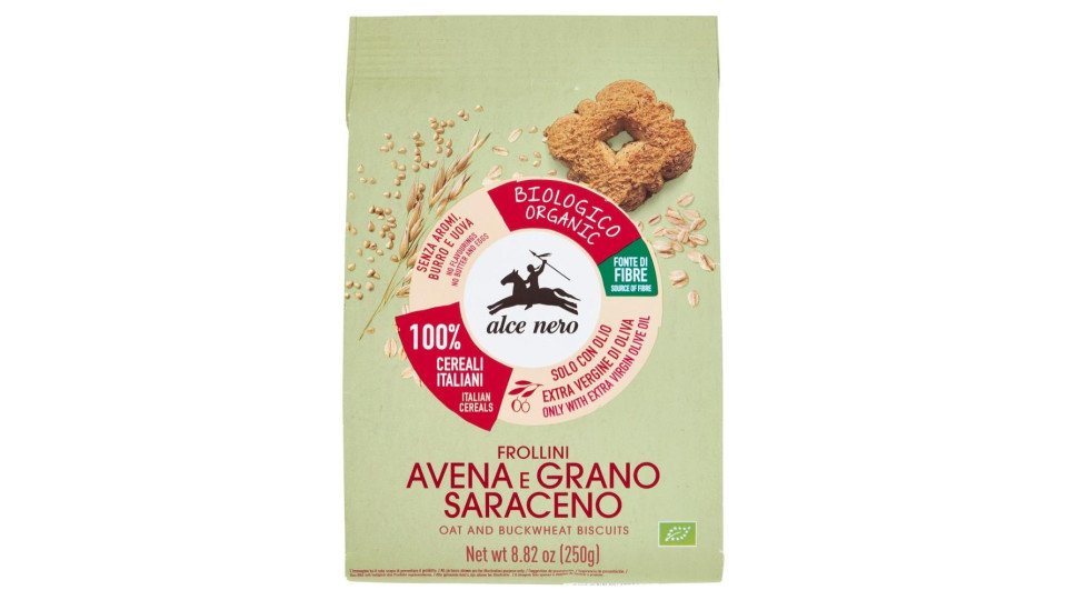 Alce Nero Frollini Avena E Grano Saraceno 250 G