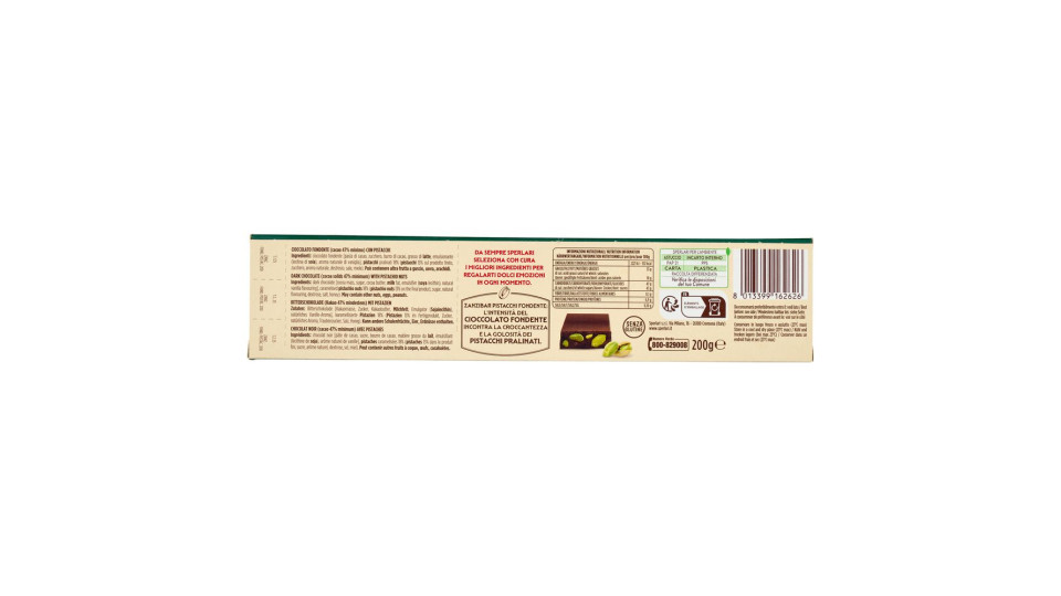 Sperlari Zanzibar Le Specialità Pistacchi Fondente Con Pistacchi Interi 200 G