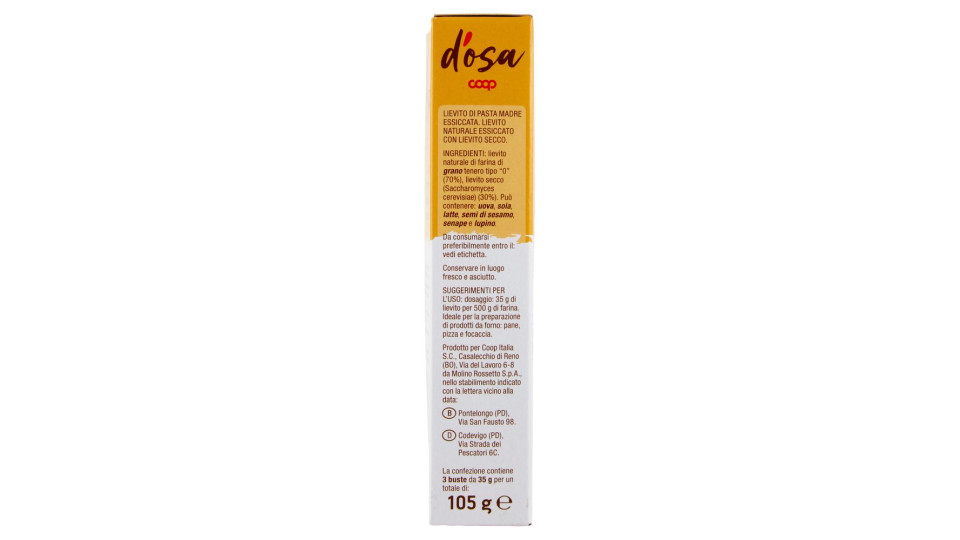 Lievito Di Pasta Madre Essiccata 3 X 35 G