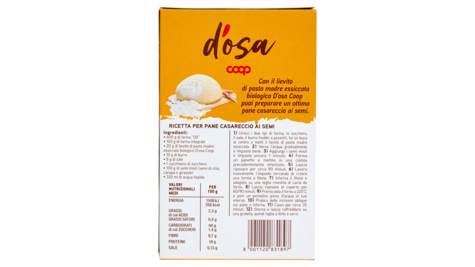 Lievito Di Pasta Madre Essiccata Biologico 3 X 20 G