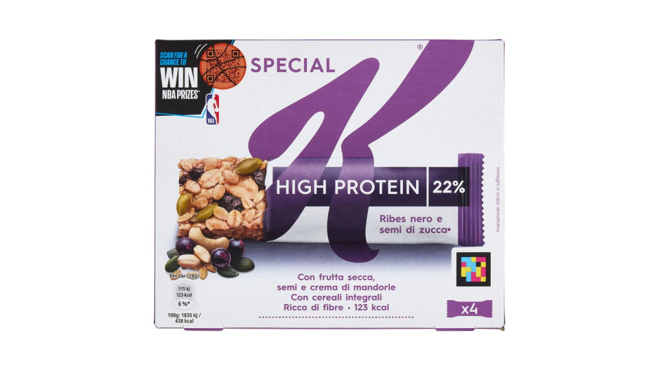 Kellogg's Special K High Protein 22% Ribes Nero E Semi Di Zucca 4 X 28 G