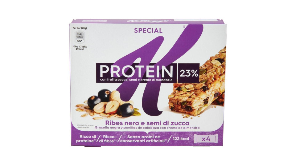 Kellogg's Special K High Protein 22% Ribes Nero E Semi Di Zucca 4 X 28 G