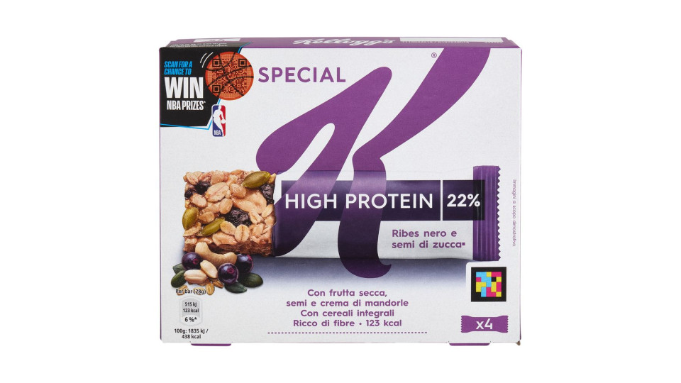 Kellogg's Special K High Protein 22% Ribes Nero E Semi Di Zucca 4 X 28 G