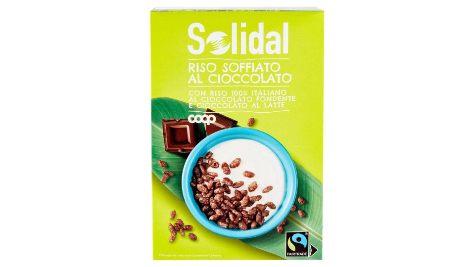 Riso Soffiato Al Cioccolato Con Riso 100% Italiano Al Cioccolato Fondente E Cioccolato Al Latte 375g