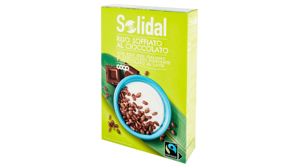 Riso Soffiato Al Cioccolato Con Riso 100% Italiano Al Cioccolato Fondente E Cioccolato Al Latte 375g