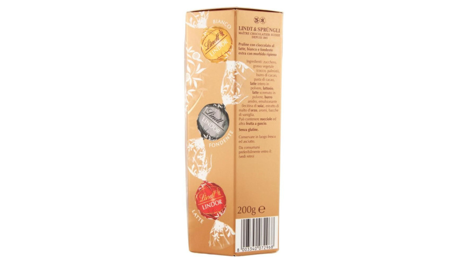 Lindt Cioccolatini Lindor Cioccolatini Fondenti Scatola 70% 200 G