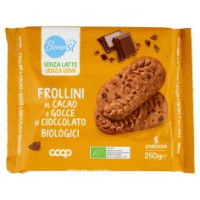 Senza Latte Senza Uova Frollini Al Cacao E Gocce Di Cioccolato Biologici 8 X 31,25 G