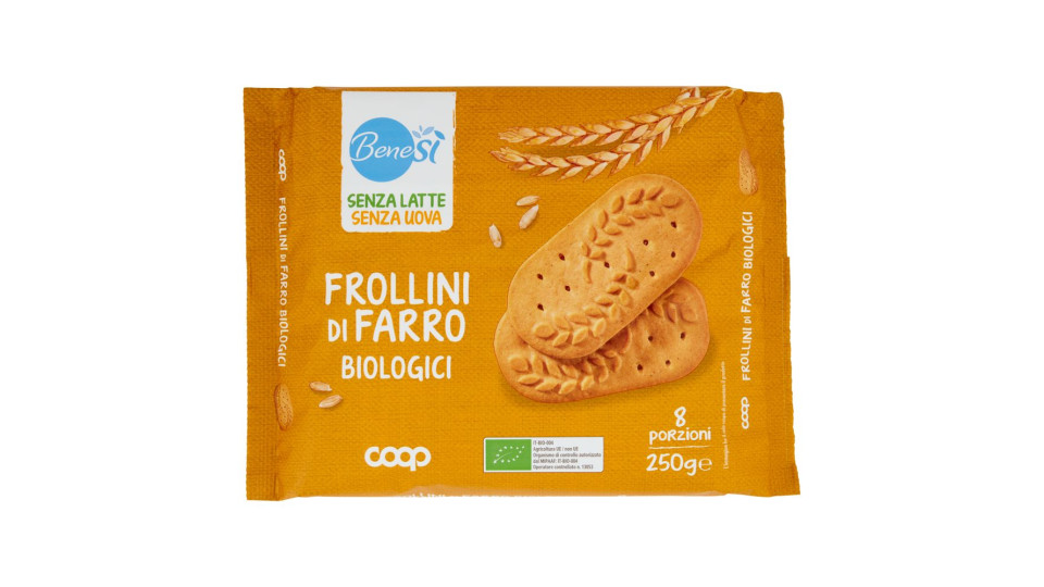 Senza Latte Senza Uova Frollini Di Farro Biologici 8 X 31,25 G