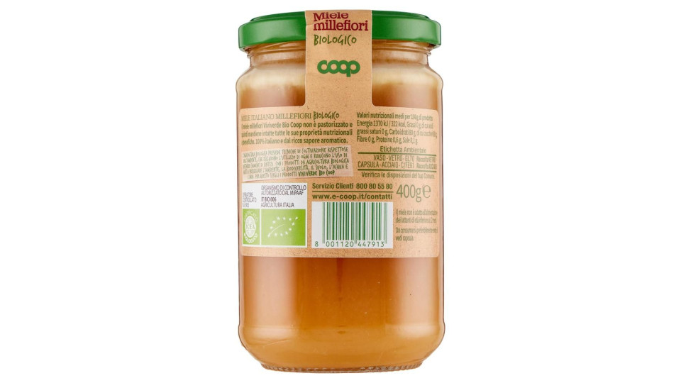 Miele Millefiori Biologico 100% Italiano 400 G