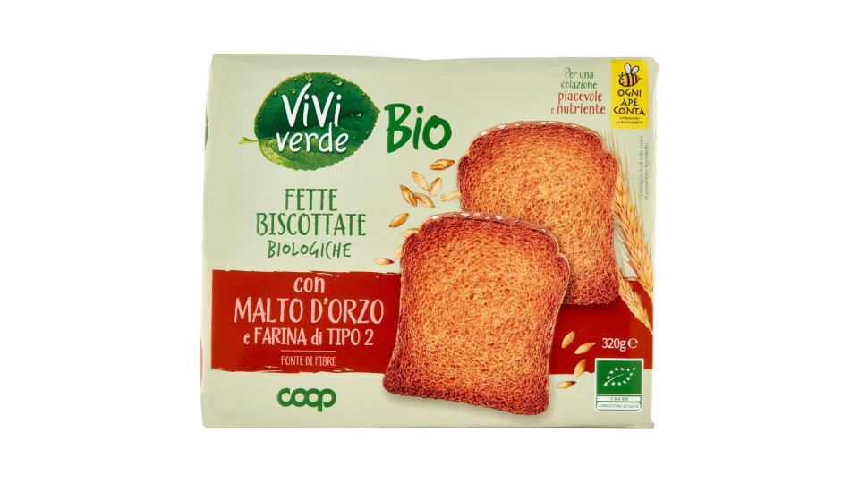 Fette Biscottate Biologiche Con Malto D'orzo E Farina Di Tipo 2 320 G