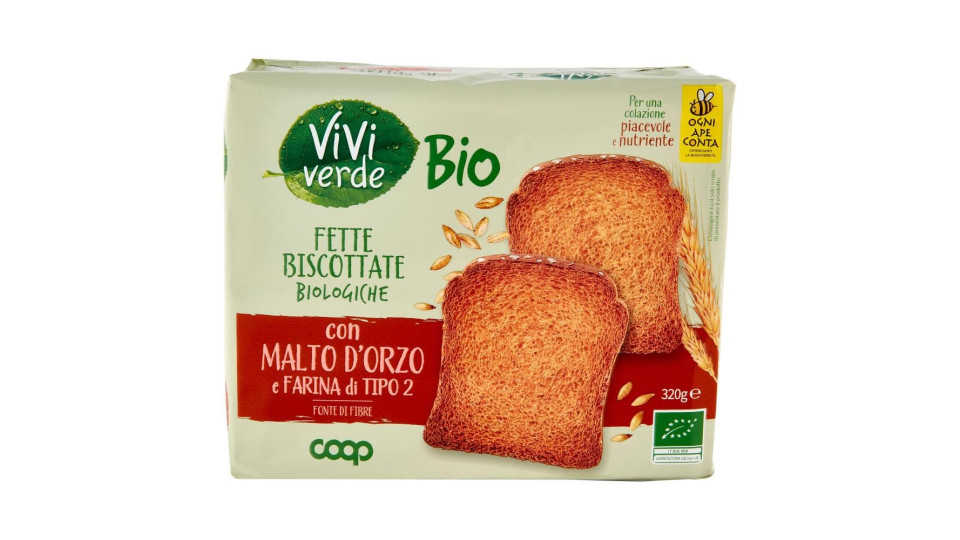 Fette Biscottate Biologiche Con Malto D'orzo E Farina Di Tipo 2 320 G