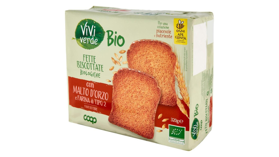 Fette Biscottate Biologiche Con Malto D'orzo E Farina Di Tipo 2 320 G