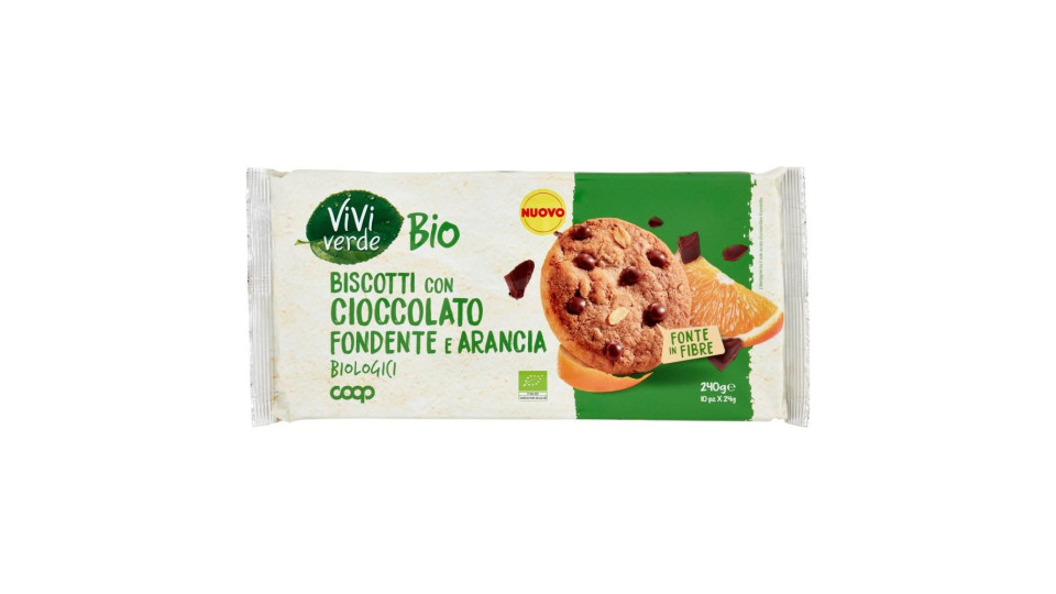 Biscotti Con Cioccolato Fondente E Arancia Biologici 10 X 24 G