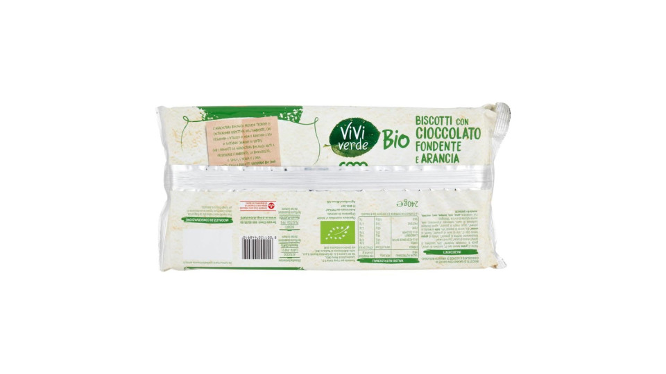 Biscotti Con Cioccolato Fondente E Arancia Biologici 10 X 24 G