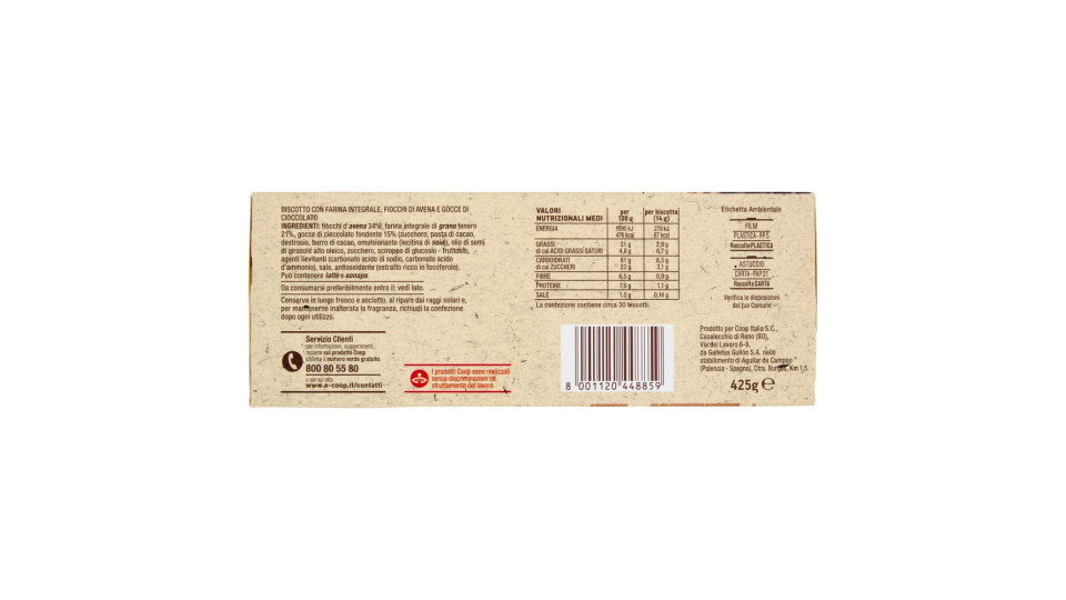Biscotti Ai Cereali Digestive* Con Gocce Di Cioccolato 425 G