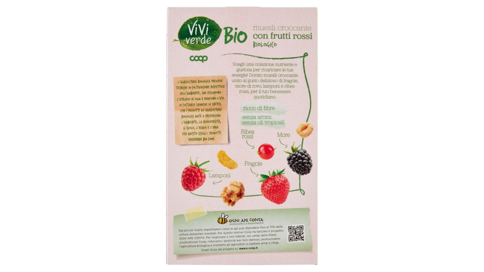 Muesli Croccante Con Frutti Rossi Biologico 300 G
