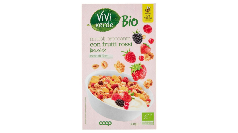 Muesli Croccante Con Frutti Rossi Biologico 300 G