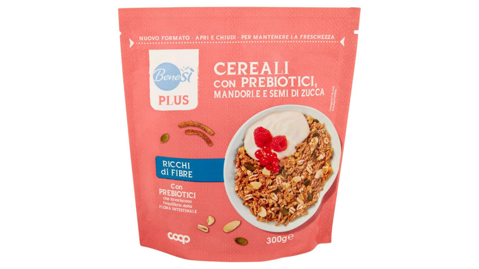 Plus Cereali Con Prebiotici, Mandorle E Semi Di Zucca 300 G