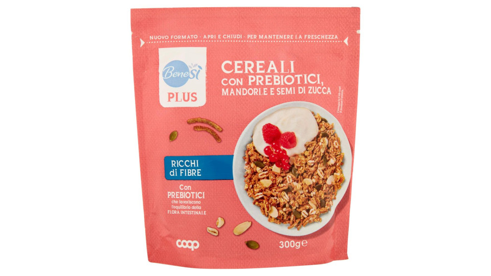 Plus Cereali Con Prebiotici, Mandorle E Semi Di Zucca 300 G