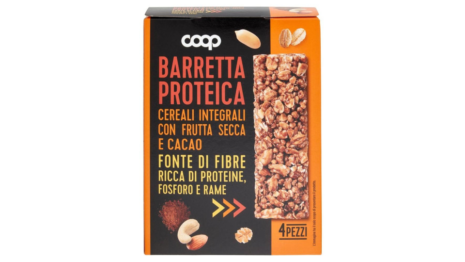 Barretta Proteica Cereali Integrali Con Frutta Secca E Cacao 4 X 28 G