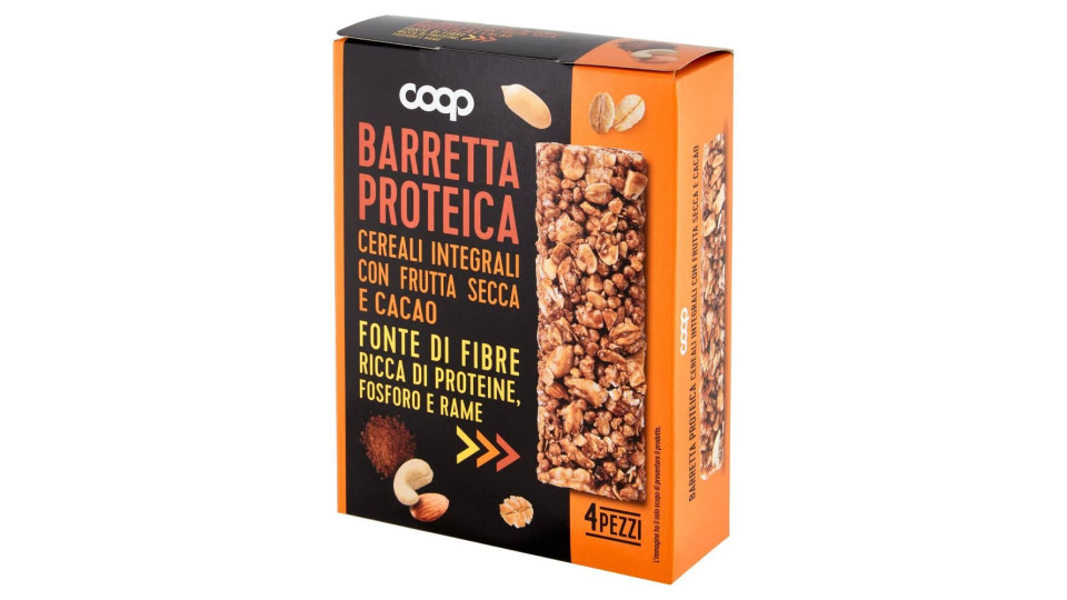 Barretta Proteica Cereali Integrali Con Frutta Secca E Cacao 4 X 28 G