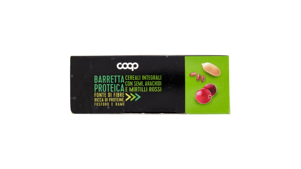 Barretta Proteica Cereali Integrali Con Semi, Arachidi E Mirtilli Rossi 4 X 28 G