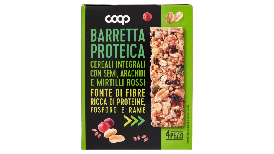 Barretta Proteica Cereali Integrali Con Semi, Arachidi E Mirtilli Rossi 4 X 28 G
