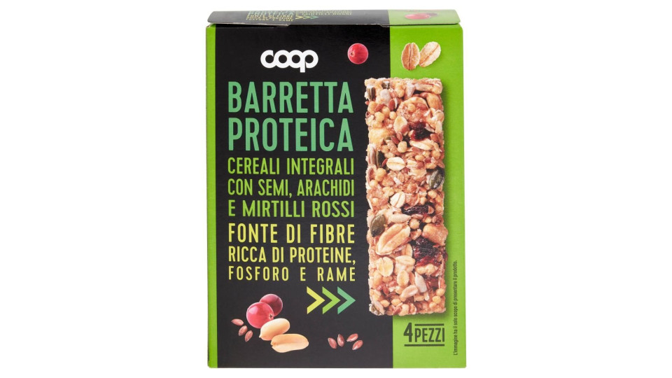 Barretta Proteica Cereali Integrali Con Semi, Arachidi E Mirtilli Rossi 4 X 28 G