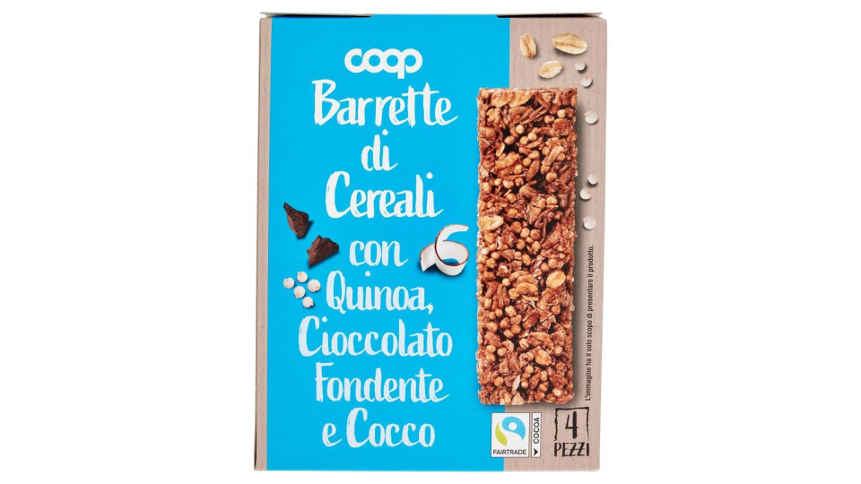 Barrette Di Cereali Con Quinoa, Cioccolato Fondente E Cocco 4 X 28 G