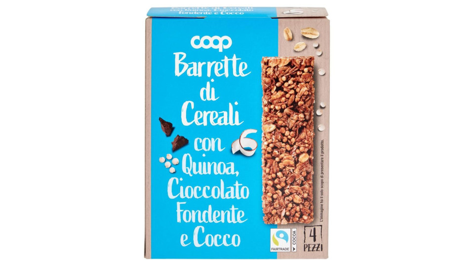 Barrette Di Cereali Con Quinoa, Cioccolato Fondente E Cocco 4 X 28 G