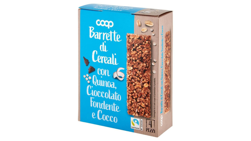 Barrette Di Cereali Con Quinoa, Cioccolato Fondente E Cocco 4 X 28 G