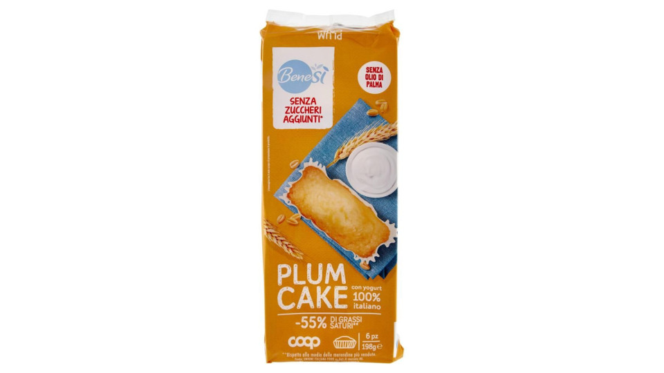 Senza Zuccheri Aggiunti* Plum Cake Con Yogurt 100% Italiano 6 X 33 G