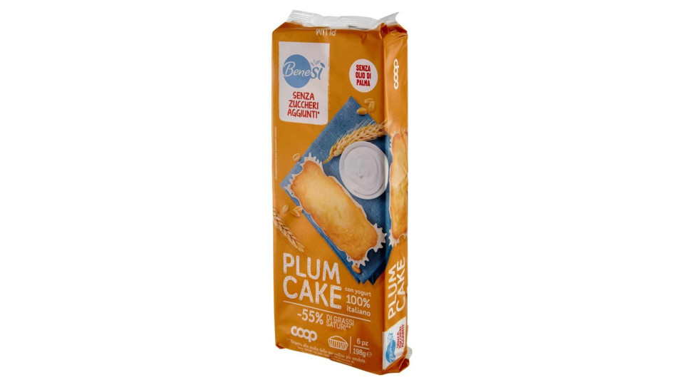 Senza Zuccheri Aggiunti* Plum Cake Con Yogurt 100% Italiano 6 X 33 G