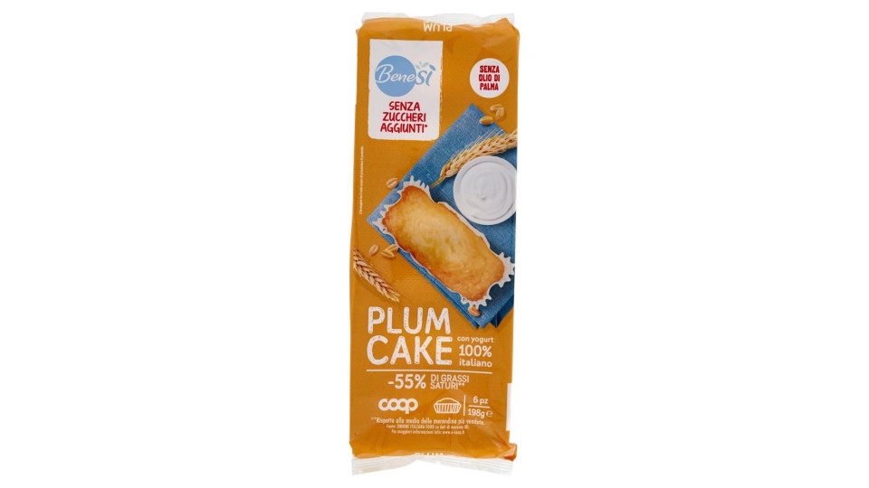 Senza Zuccheri Aggiunti* Plum Cake Con Yogurt 100% Italiano 6 X 33 G