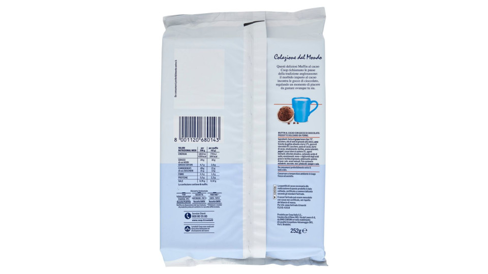 Muffin Con Gocce Di Cioccolato 6 X 42 G