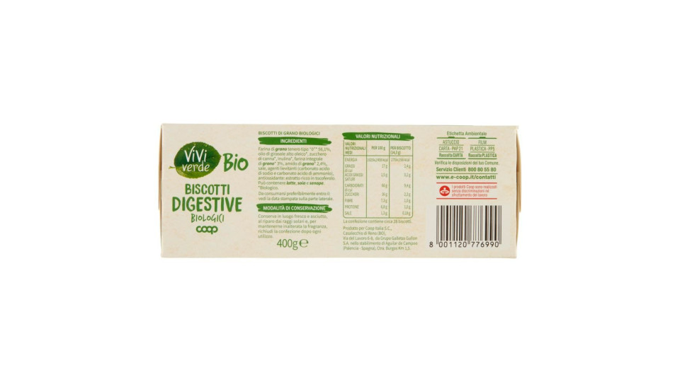 Biscotti Digestive Biologici 400 G