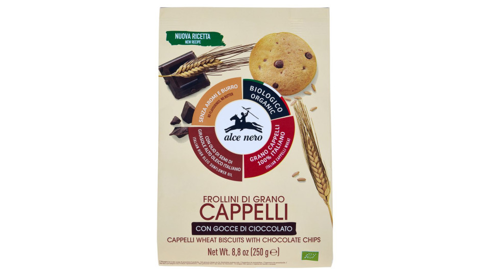 Alce Nero Frollino Di Grano Cappelli Con Gocce Di Cioccolato 250 G